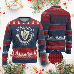 Ireland Erin Go Bragh Est 1922 Knit Sweatshirt Irish Pride Vintage Harp TS11 Burgundy Print Your Wear