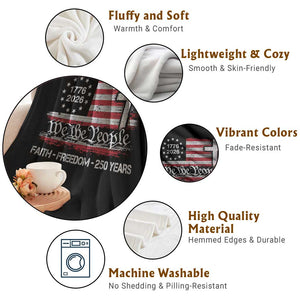 Faith Freedom 250 Years Throw Blanket Christian USA 250th Anniversary TS11 Print Your Wear