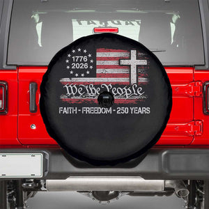 Faith Freedom 250 Years Spare Tire Cover Christian USA 250th Anniversary TS11 Black Print Your Wear
