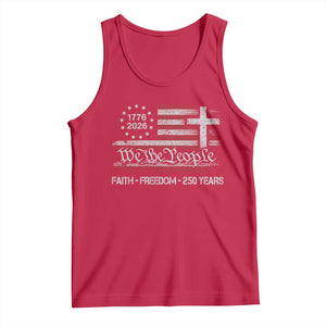Faith Freedom 250 Years Tank Top Christian USA 250th Anniversary TS11 Red Print Your Wear