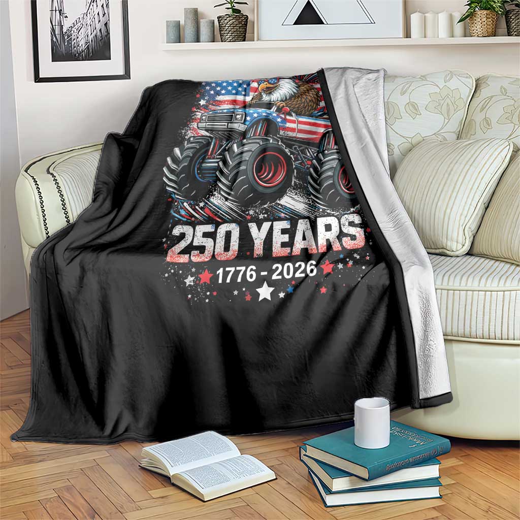 USA 250th Anniversary 250 Years 1776 2026 Monster Truck Eagle Throw Blanket TS11 Print Your Wear