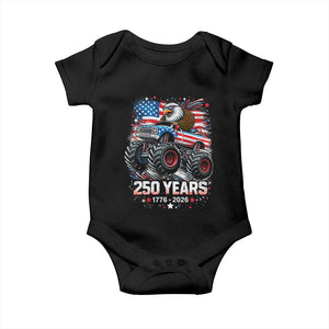 USA 250th Anniversary 250 Years 1776 2026 Monster Truck Eagle Baby Onesie TS11 Black Print Your Wear