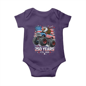 USA 250th Anniversary 250 Years 1776 2026 Monster Truck Eagle Baby Onesie TS11 Purple Print Your Wear