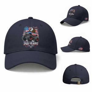 USA 250th Anniversary 250 Years 1776 2026 Monster Truck Eagle Baseball Cap TS11 Baseball Cap Universal Fit Navy Print Your Wear