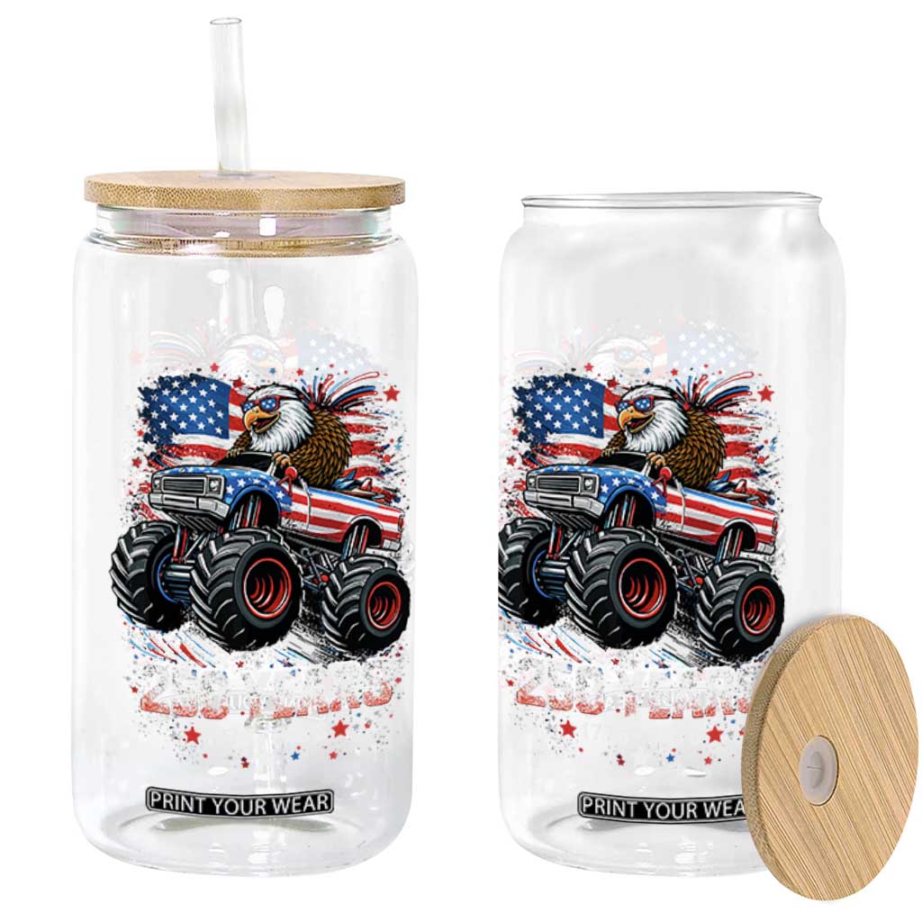 USA 250th Anniversary 250 Years 1776 2026 Monster Truck Eagle Glass Can TS11 Print Your Wear