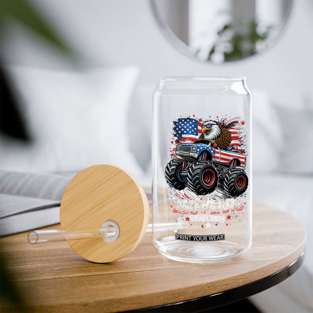 USA 250th Anniversary 250 Years 1776 2026 Monster Truck Eagle Glass Can TS11 Print Your Wear