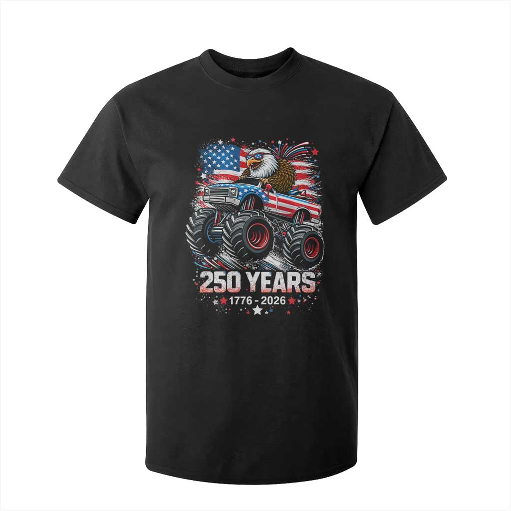 USA 250th Anniversary 250 Years 1776 2026 Monster Truck Eagle T Shirt For Kid TS11 Black Print Your Wear