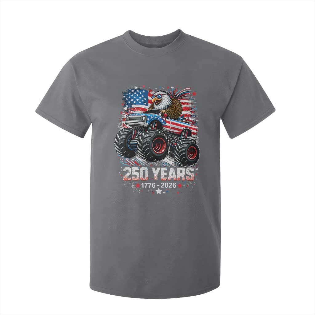 USA 250th Anniversary 250 Years 1776 2026 Monster Truck Eagle T Shirt For Kid TS11 Charcoal Print Your Wear