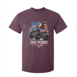 USA 250th Anniversary 250 Years 1776 2026 Monster Truck Eagle T Shirt For Kid TS11 Maroon Print Your Wear