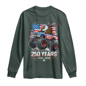 USA 250th Anniversary 250 Years 1776 2026 Monster Truck Eagle Long Sleeve Shirt TS11 Dark Forest Green Print Your Wear