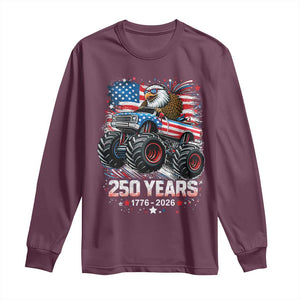 USA 250th Anniversary 250 Years 1776 2026 Monster Truck Eagle Long Sleeve Shirt TS11 Maroon Print Your Wear