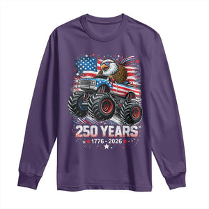 USA 250th Anniversary 250 Years 1776 2026 Monster Truck Eagle Long Sleeve Shirt TS11 Purple Print Your Wear