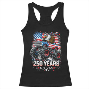 USA 250th Anniversary 250 Years 1776 2026 Monster Truck Eagle Racerback Tank Top TS11 Black Print Your Wear