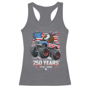 USA 250th Anniversary 250 Years 1776 2026 Monster Truck Eagle Racerback Tank Top TS11 Charcoal Print Your Wear