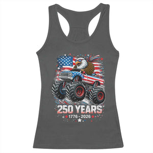 USA 250th Anniversary 250 Years 1776 2026 Monster Truck Eagle Racerback Tank Top TS11 Dark Heather Print Your Wear