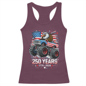 USA 250th Anniversary 250 Years 1776 2026 Monster Truck Eagle Racerback Tank Top TS11 Maroon Print Your Wear