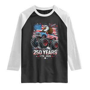 USA 250th Anniversary 250 Years 1776 2026 Monster Truck Eagle Raglan Shirt TS11 Black White Print Your Wear