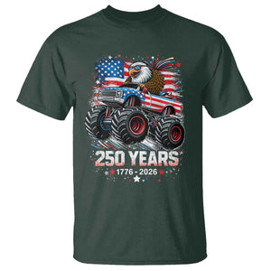 USA 250th Anniversary 250 Years 1776 2026 Monster Truck Eagle T Shirt TS11 Dark Forest Green Print Your Wear