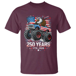 USA 250th Anniversary 250 Years 1776 2026 Monster Truck Eagle T Shirt TS11 Maroon Print Your Wear