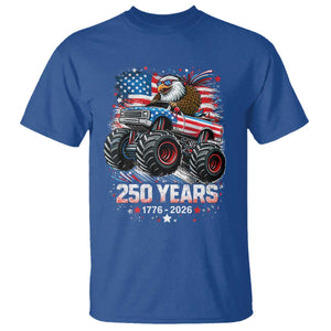 USA 250th Anniversary 250 Years 1776 2026 Monster Truck Eagle T Shirt TS11 Royal Blue Print Your Wear