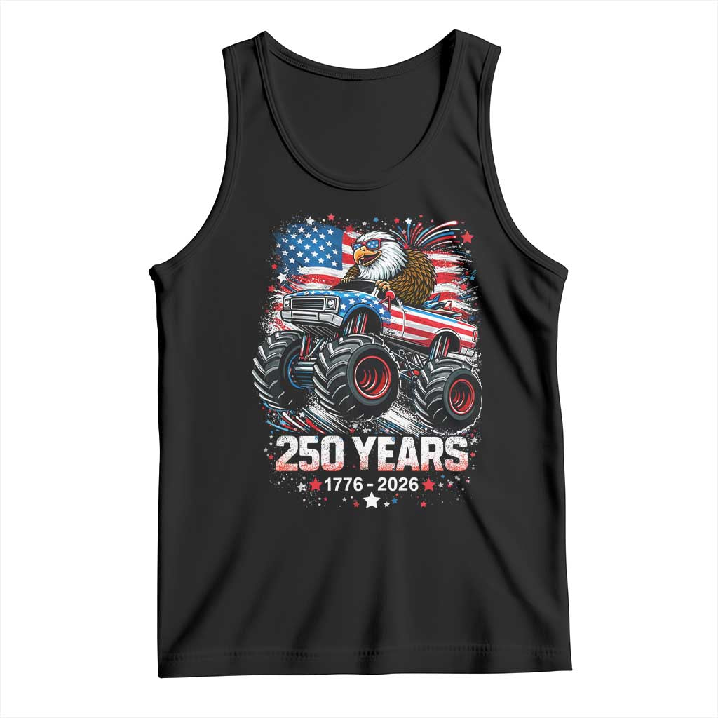 USA 250th Anniversary 250 Years 1776 2026 Monster Truck Eagle Tank Top TS11 Black Print Your Wear