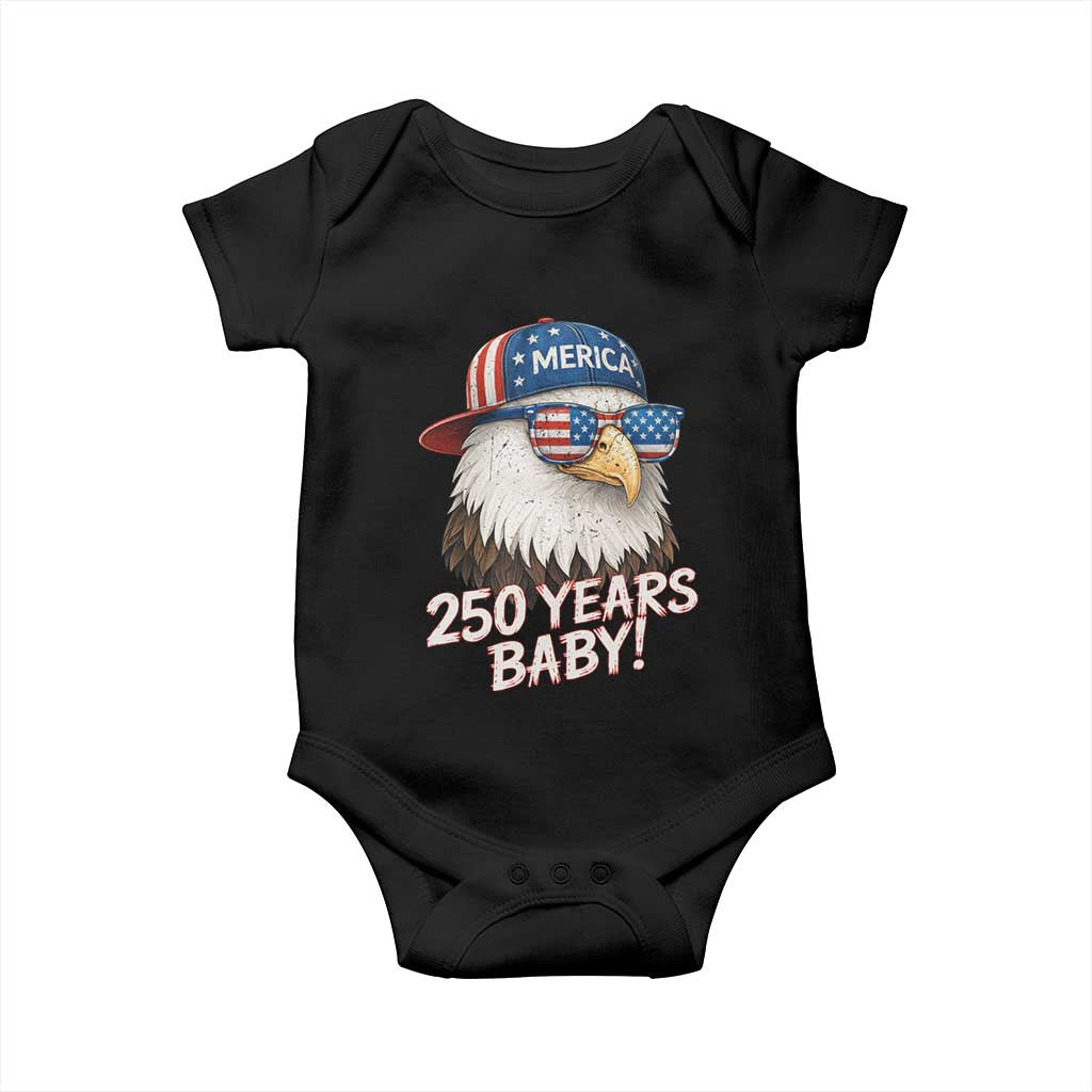 250th Anniversary USA 250 Years Baby Bald Eagle Baby Onesie TS11 Black Print Your Wear