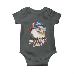 250th Anniversary USA 250 Years Baby Bald Eagle Baby Onesie TS11 Dark Heather Print Your Wear