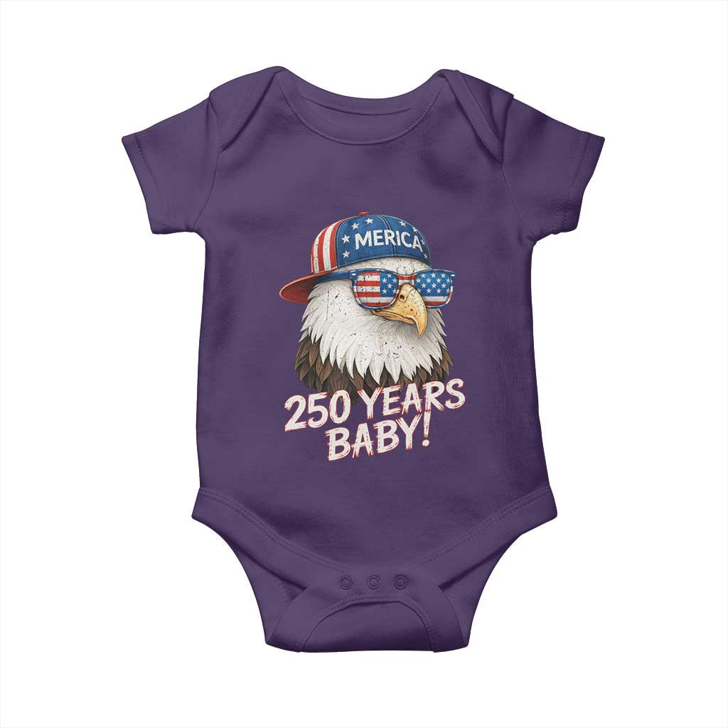 250th Anniversary USA 250 Years Baby Bald Eagle Baby Onesie TS11 Purple Print Your Wear
