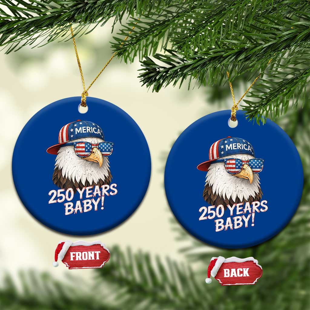 250th Anniversary USA 250 Years Baby Bald Eagle Ceramic Ornament TS11 1pc Blue Print Your Wear