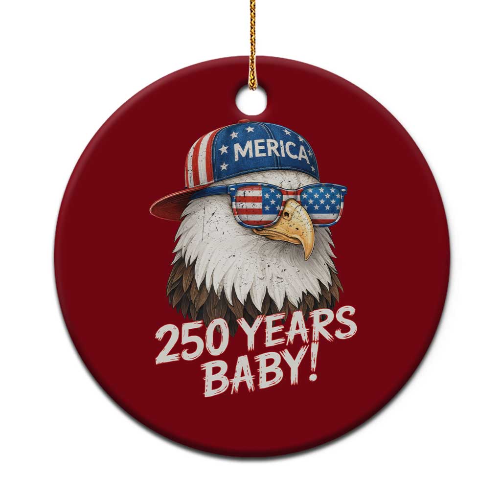 250th Anniversary USA 250 Years Baby Bald Eagle Ceramic Ornament TS11 1pc Red Print Your Wear