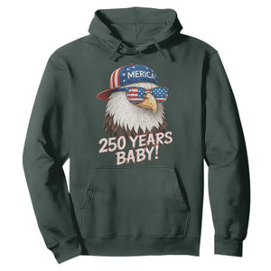 250th Anniversary USA 250 Years Baby Bald Eagle Hoodie TS11 Dark Forest Green Print Your Wear