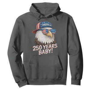 250th Anniversary USA 250 Years Baby Bald Eagle Hoodie TS11 Dark Heather Print Your Wear