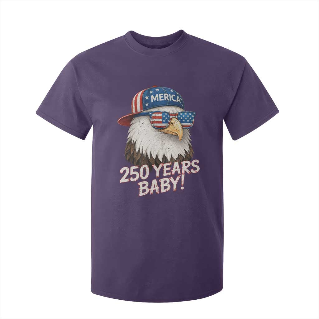 250th Anniversary USA 250 Years Baby Bald Eagle T Shirt For Kid TS11 Purple Print Your Wear