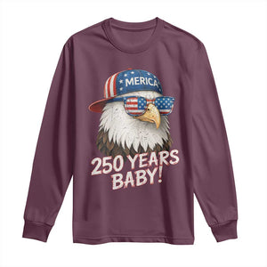 250th Anniversary USA 250 Years Baby Bald Eagle Long Sleeve Shirt TS11 Maroon Print Your Wear
