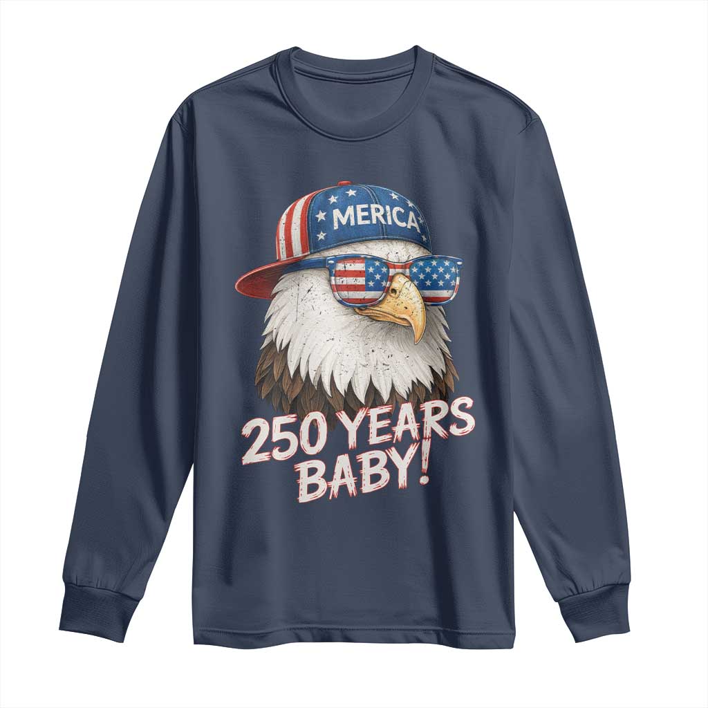 250th Anniversary USA 250 Years Baby Bald Eagle Long Sleeve Shirt TS11 Navy Print Your Wear