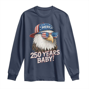 250th Anniversary USA 250 Years Baby Bald Eagle Long Sleeve Shirt TS11 Navy Print Your Wear