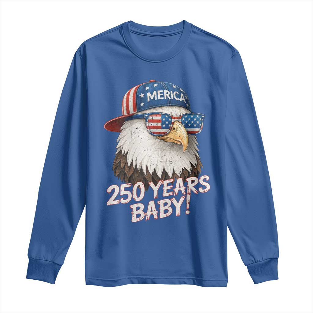 250th Anniversary USA 250 Years Baby Bald Eagle Long Sleeve Shirt TS11 Royal Blue Print Your Wear