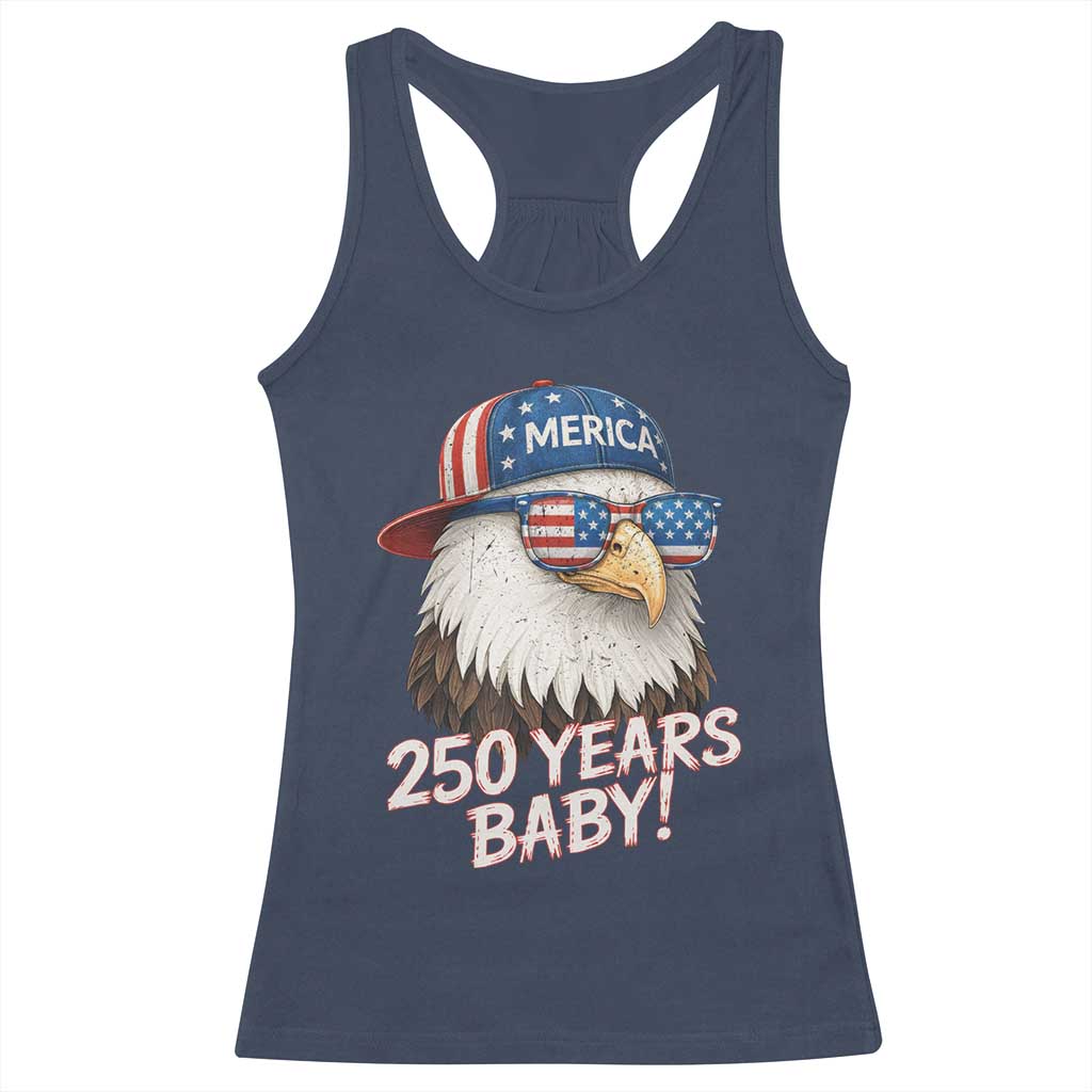 250th Anniversary USA 250 Years Baby Bald Eagle Racerback Tank Top TS11 Navy Print Your Wear