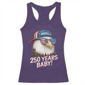 250th Anniversary USA 250 Years Baby Bald Eagle Racerback Tank Top TS11 Purple Print Your Wear