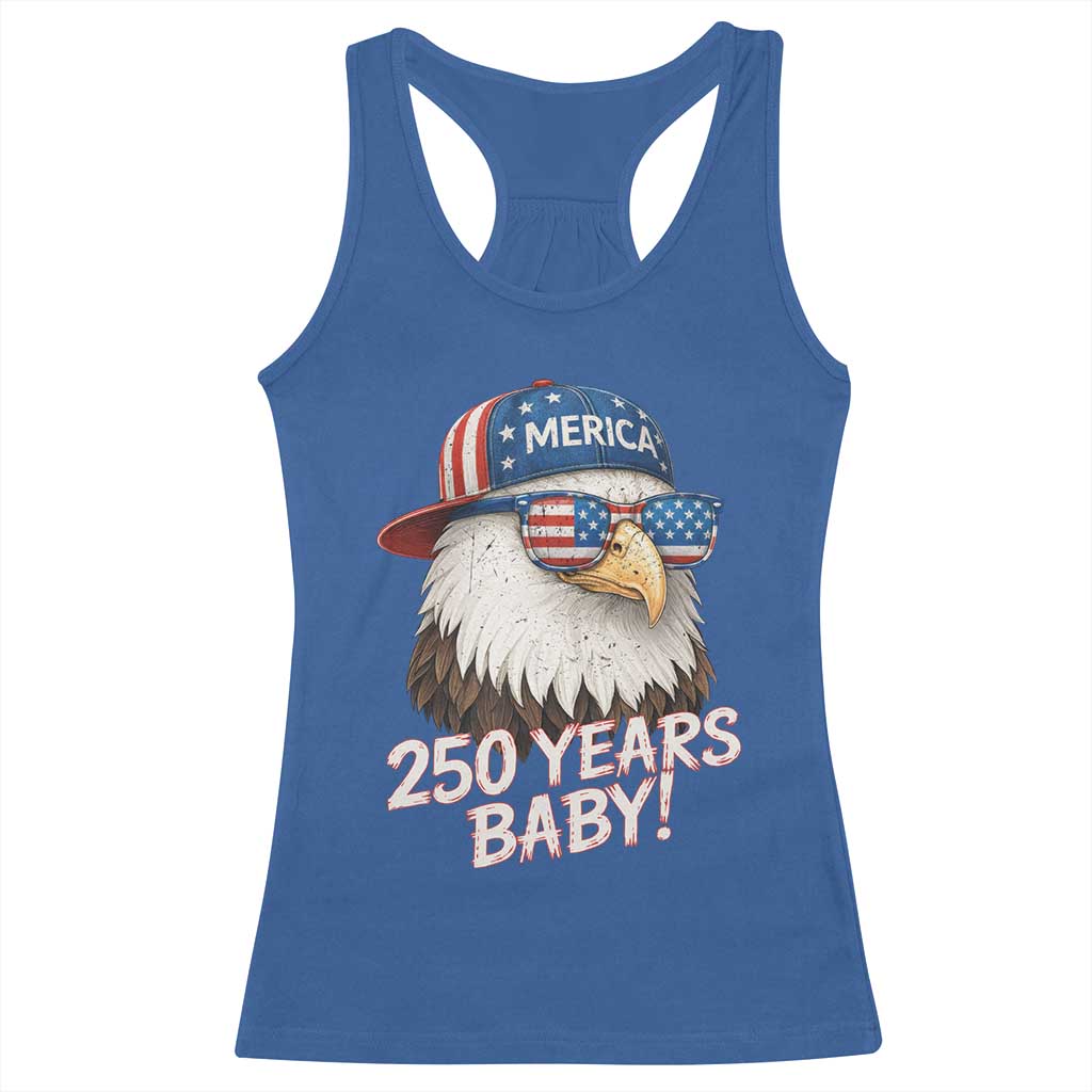 250th Anniversary USA 250 Years Baby Bald Eagle Racerback Tank Top TS11 Royal Blue Print Your Wear