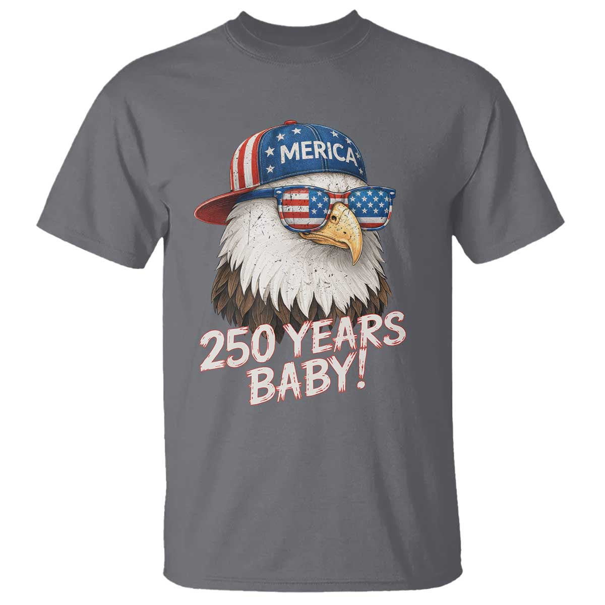 250th Anniversary USA 250 Years Baby Bald Eagle T Shirt TS11 Charcoal Print Your Wear