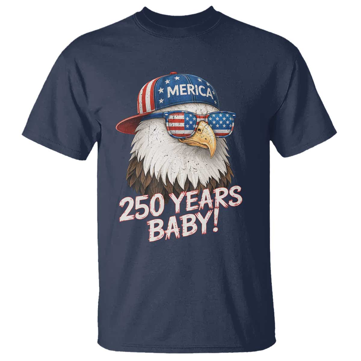 250th Anniversary USA 250 Years Baby Bald Eagle T Shirt TS11 Navy Print Your Wear