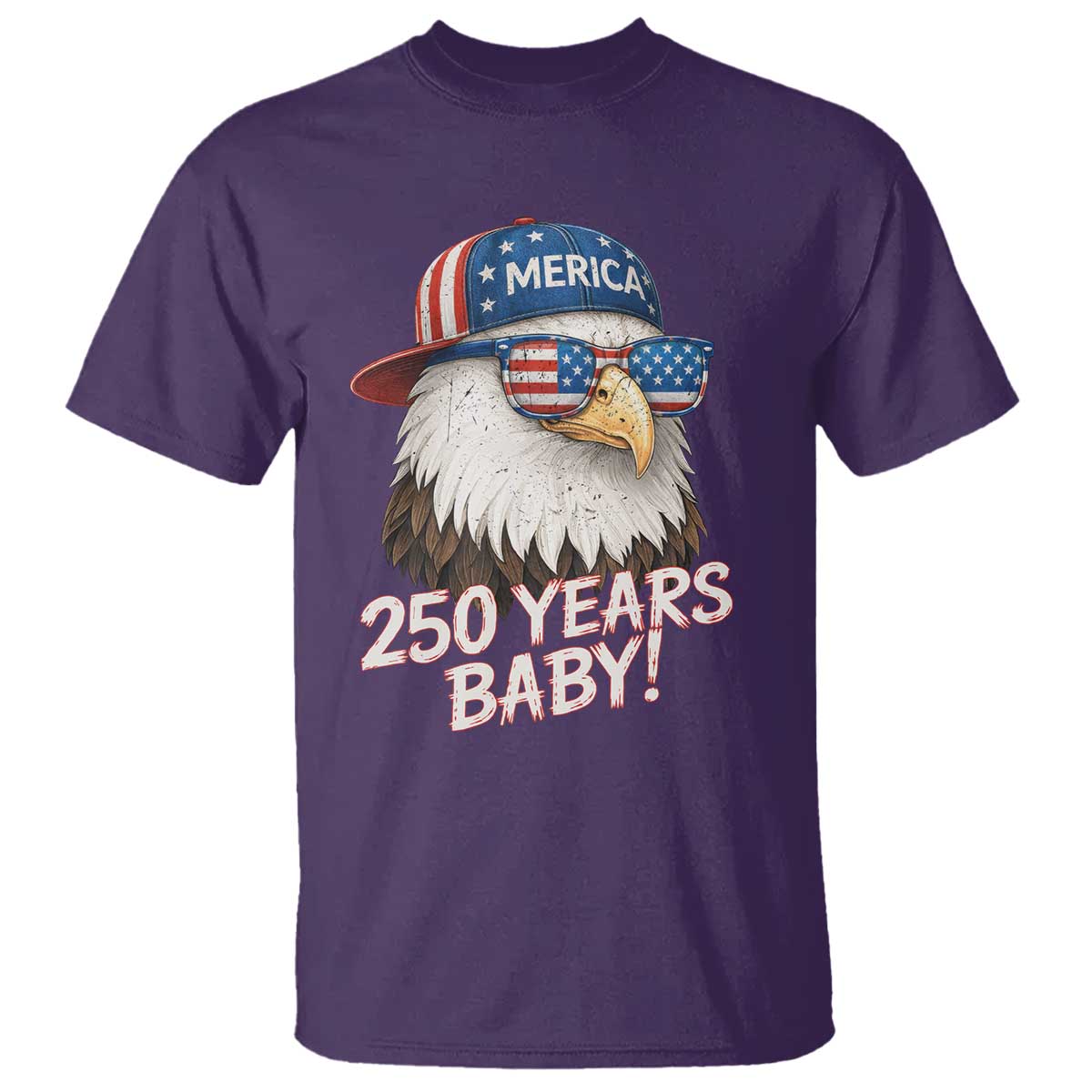250th Anniversary USA 250 Years Baby Bald Eagle T Shirt TS11 Purple Print Your Wear