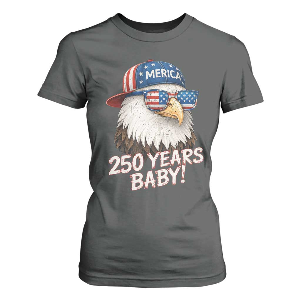 250th Anniversary USA 250 Years Baby Bald Eagle T Shirt For Women TS11 Dark Heather Print Your Wear