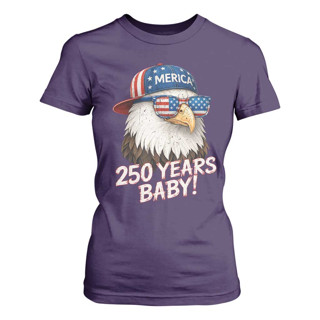 250th Anniversary USA 250 Years Baby Bald Eagle T Shirt For Women TS11 Purple Print Your Wear