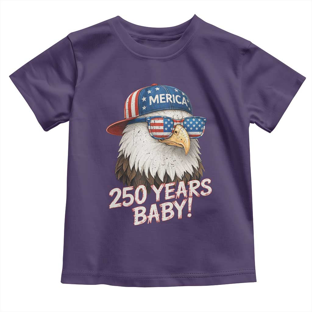250th Anniversary USA 250 Years Baby Bald Eagle Toddler T Shirt TS11 Purple Print Your Wear