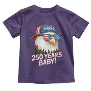 250th Anniversary USA 250 Years Baby Bald Eagle Toddler T Shirt TS11 Purple Print Your Wear