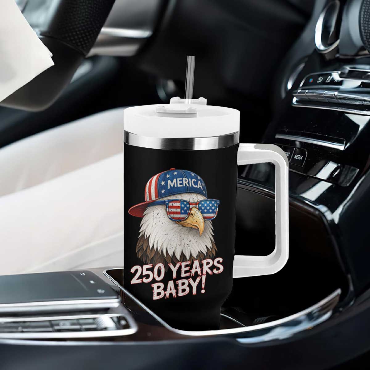 250th Anniversary USA 250 Years Baby Bald Eagle Tumbler With Handle TS11 Print Your Wear