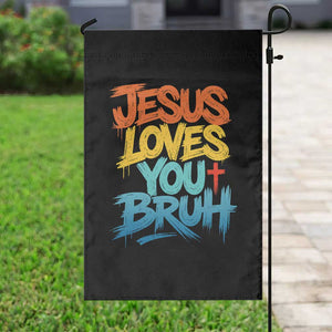 Jesus Loves You Bruh Garden Flag Funny Christian Believer Faith God Retro Religious TS11 Print Your Wear