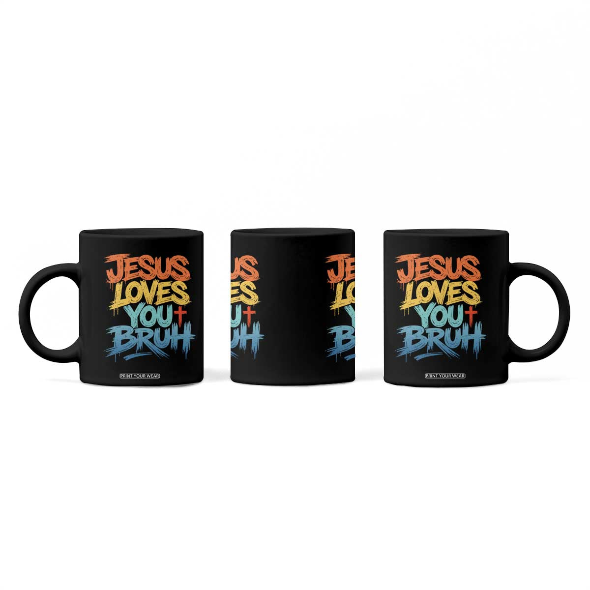 Jesus Loves You Bruh Coffee Mug Funny Christian Believer Faith God Retro Religious TS11 Print Your Wear